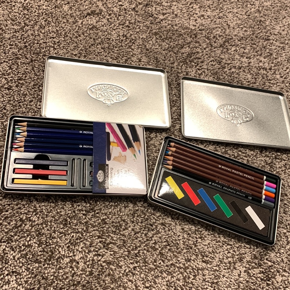 2 - Royal & Langnickel Small Tin Still Life Drawing Art Set- new, one is pastel